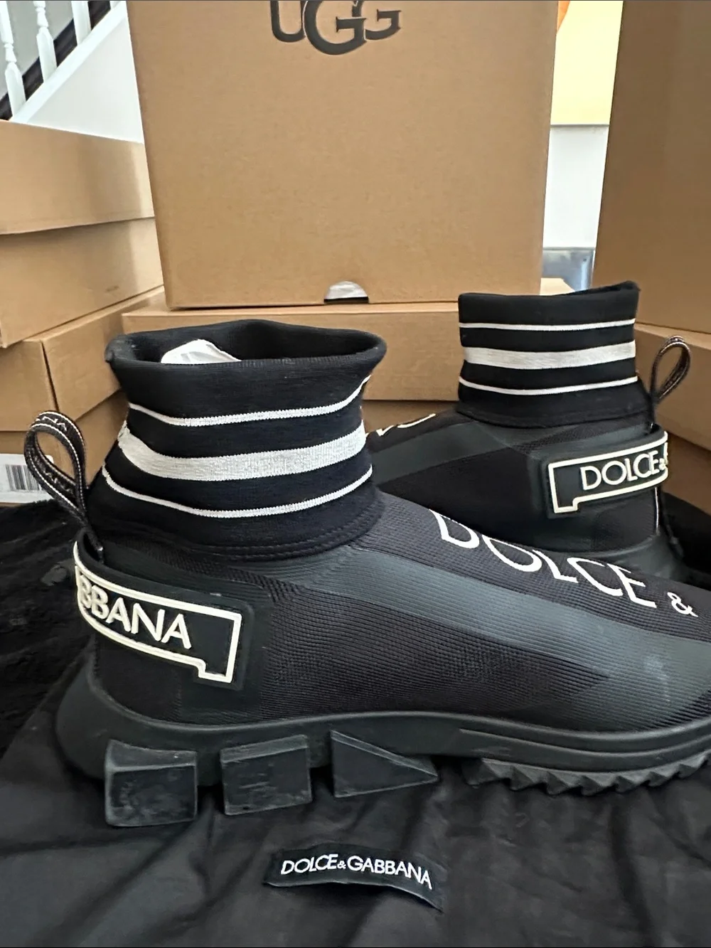 Dolce & Gabbana Black and White  Logo Sneaker - Picture 6 of 9
